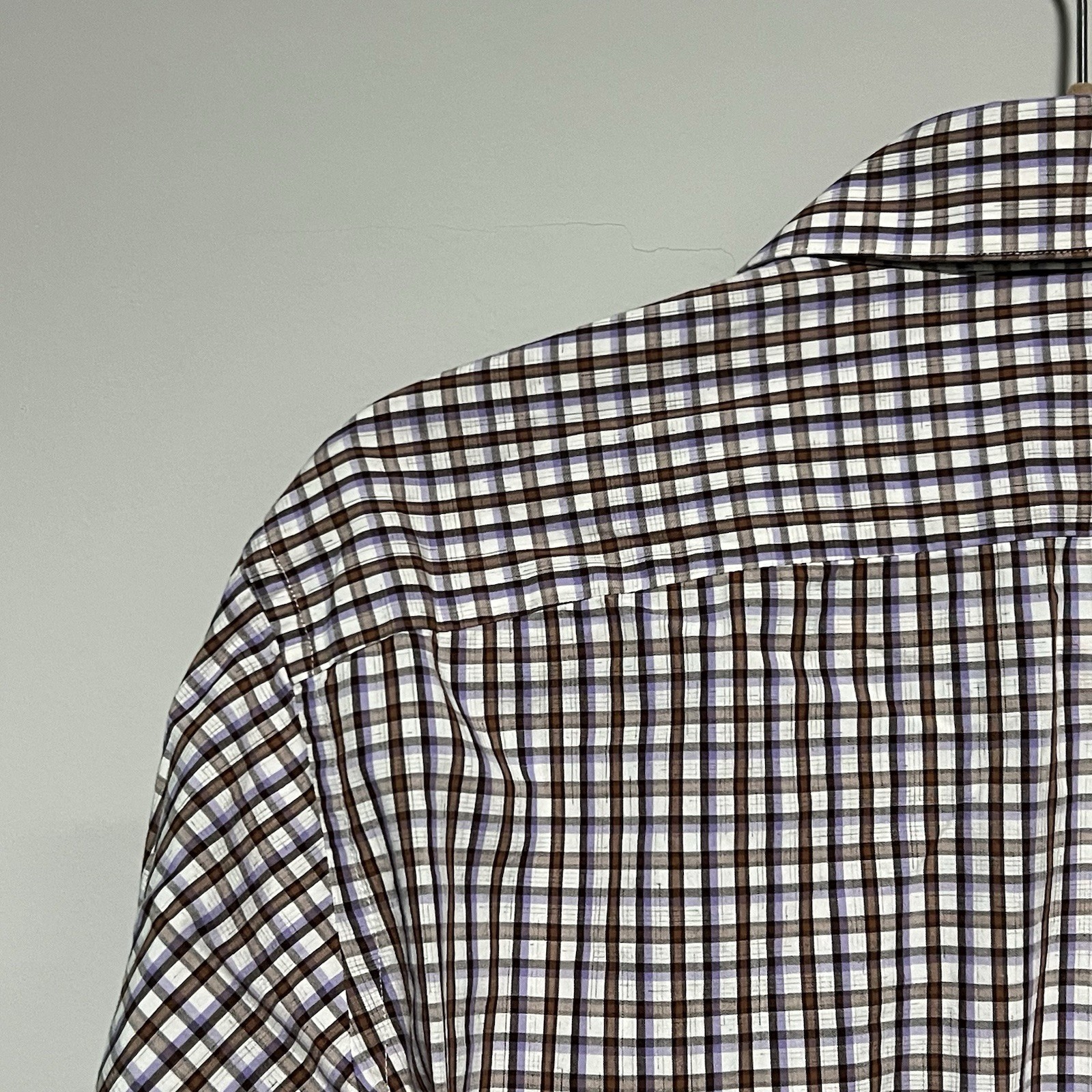 Corporate Image Men’s Size Large Plaid Button Front Long Sleeve Collared Shirt