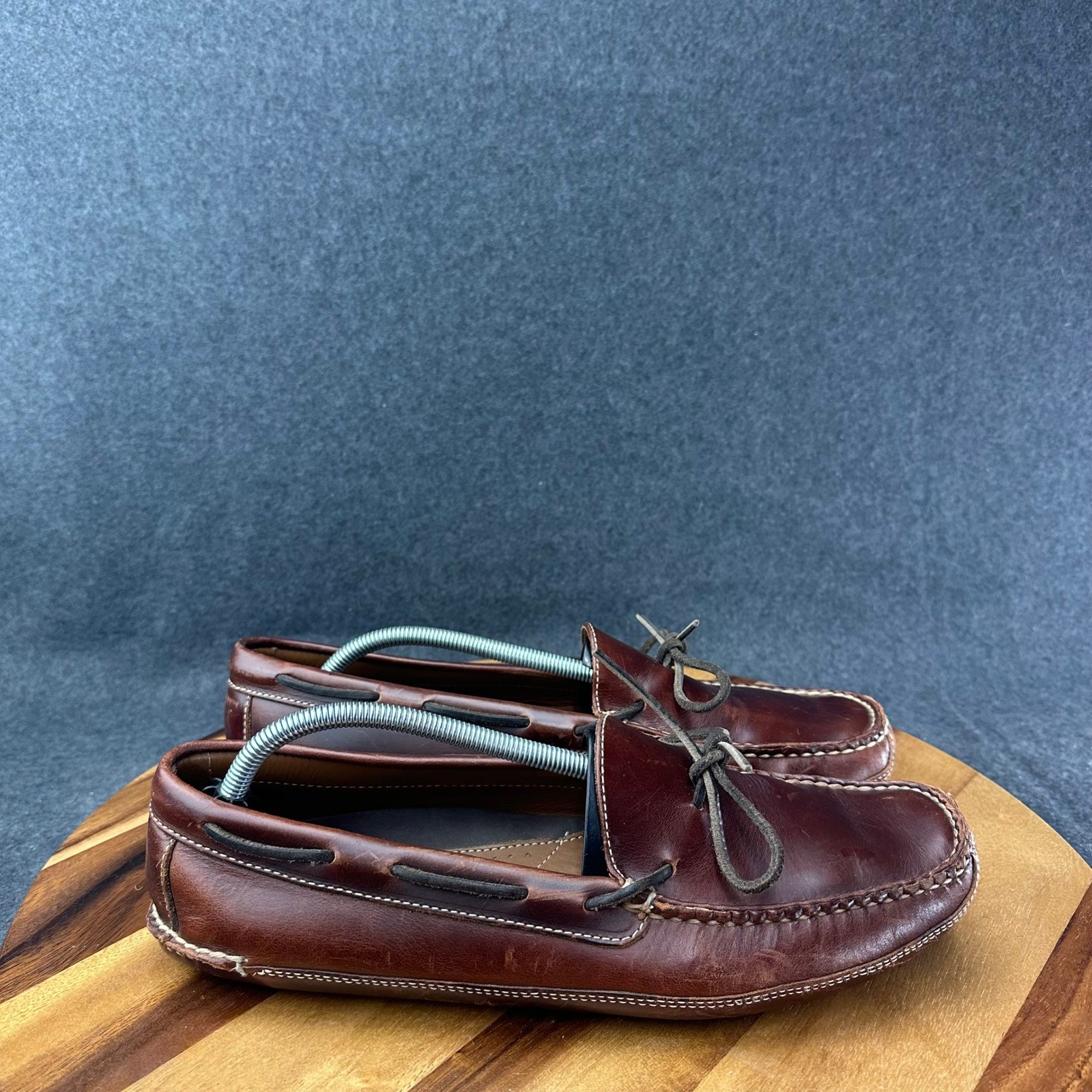 L.L. Bean Mens Sz 12D Leather Double-Sole Slippers House Dock Boat Drive Loafers