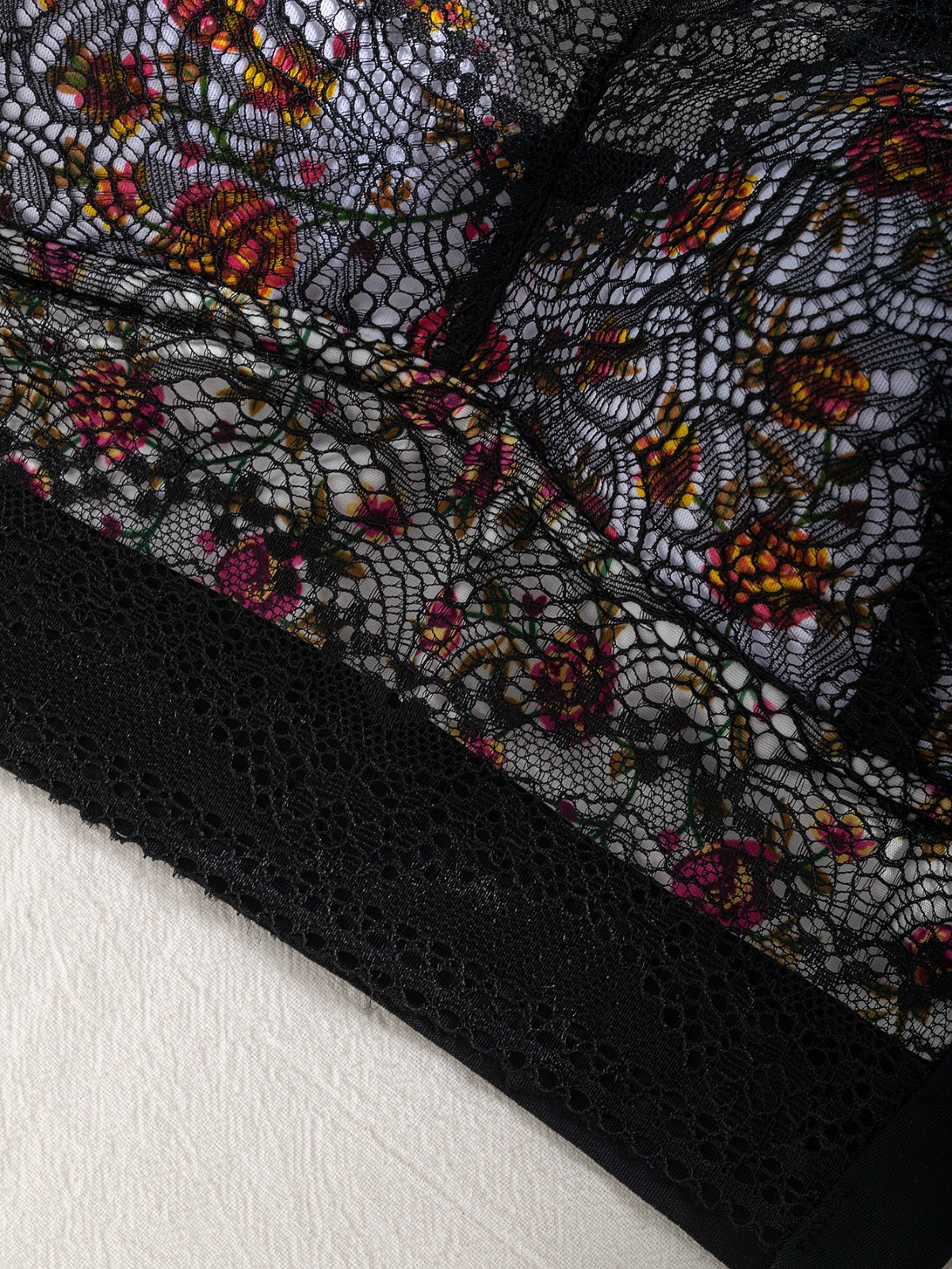 Floral Lace Wireless Full Coverage Bra Wide Strap Plus Size Comfort Bralette
