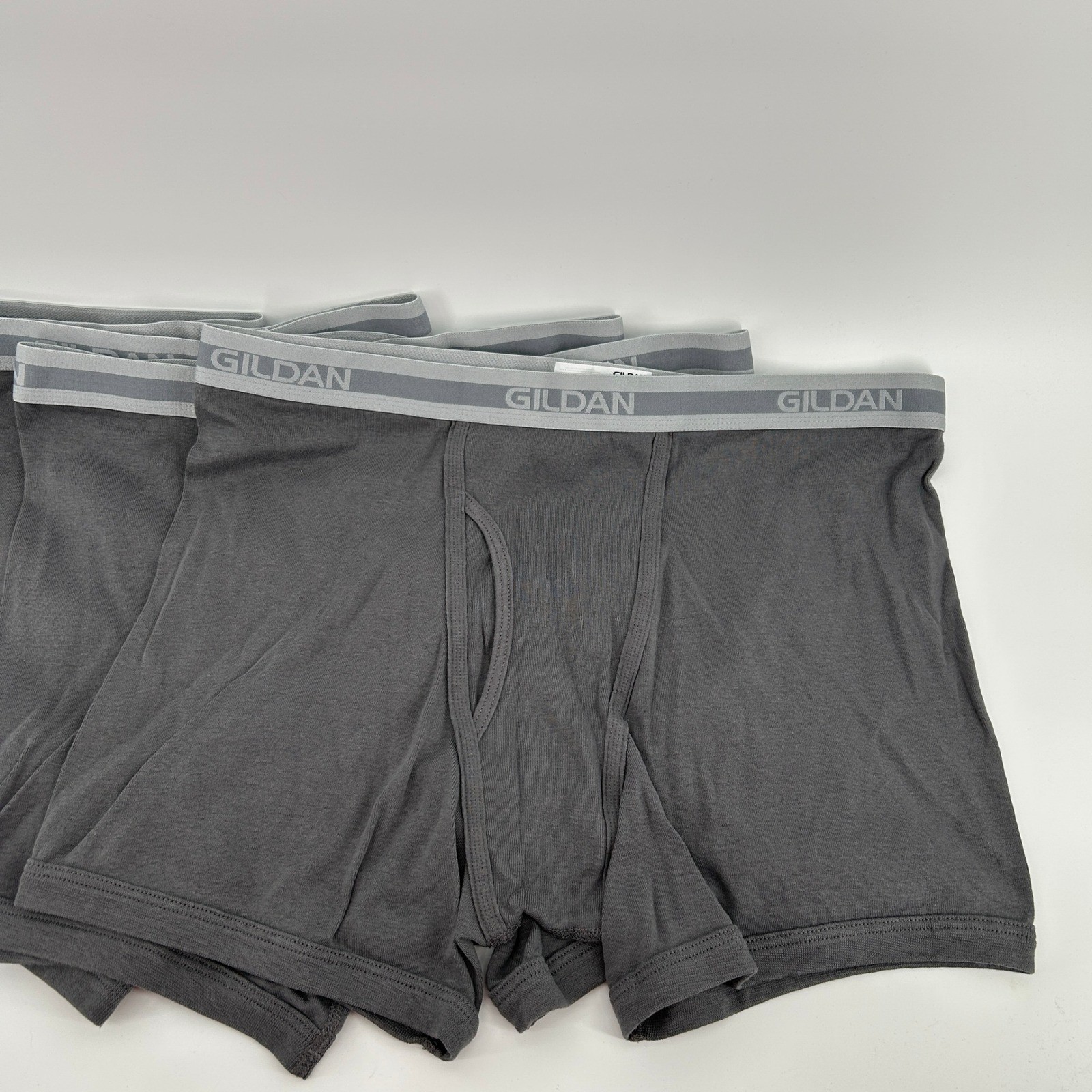 Gildan Mens Boxer Briefs 5 Pack Charcoal Gray 100% Cotton 2XL 44-46 Waist NWOT