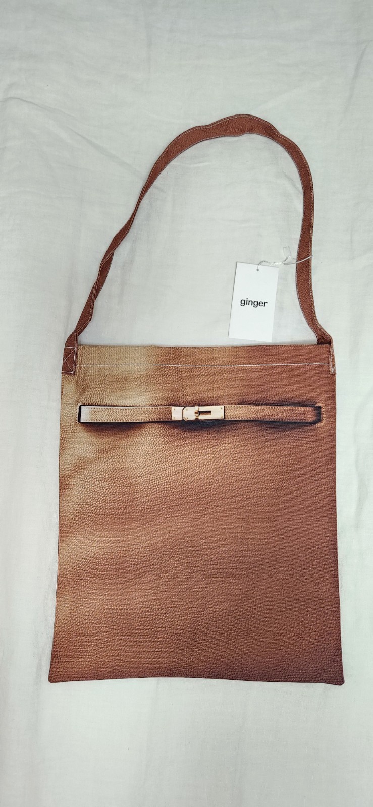 Realistic Leather Print Tote Bag Lightweight Shoulder Fabric Everyday Daily Bag