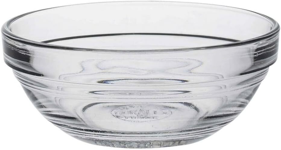 Duralex Lys 9 cm Stacking Bowl, Pack of 6, Glass, 4-3/8 oz oz, Clear