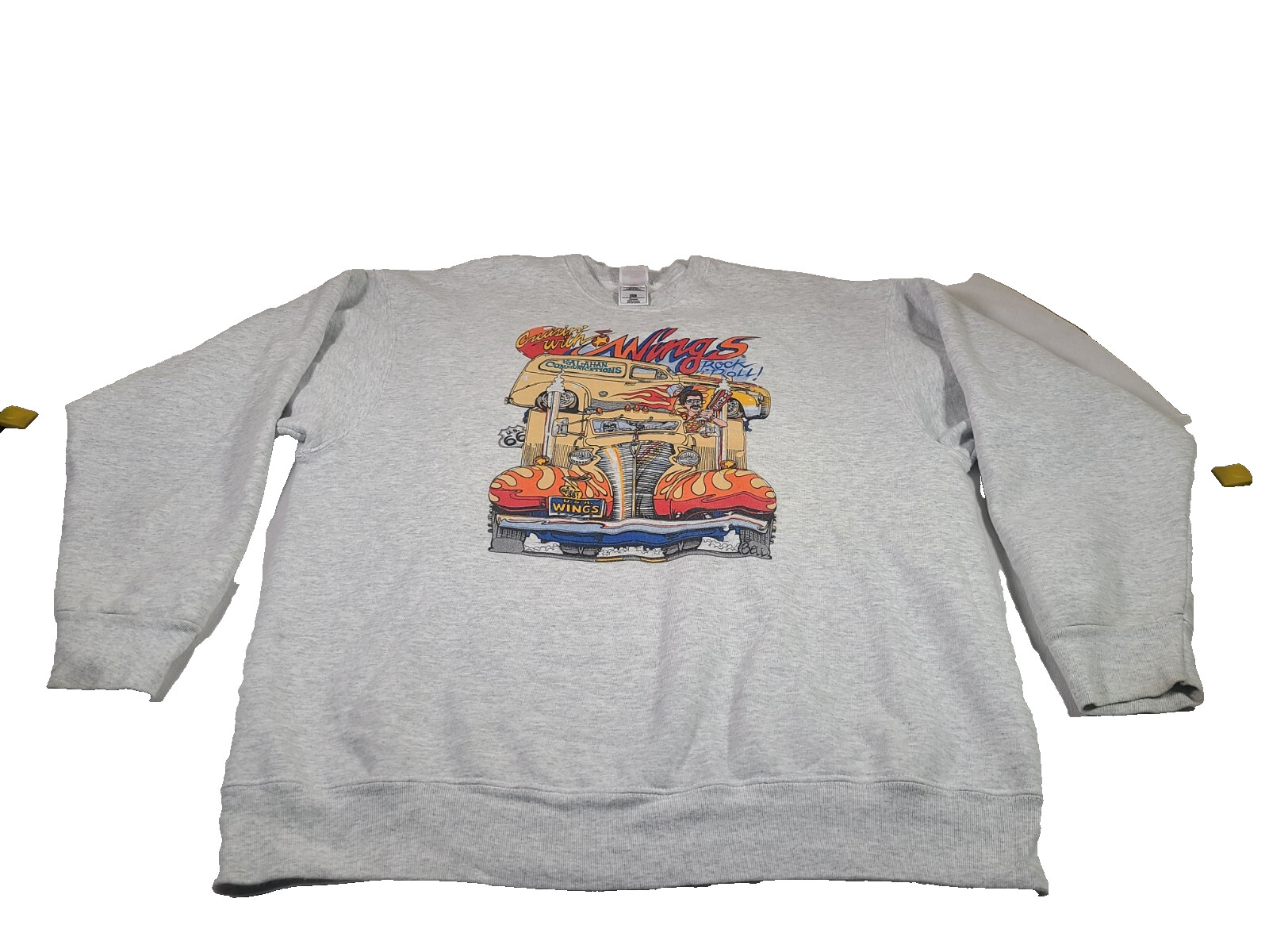 Vintage Wings Kalahan Sweatshirt Mens XXL Hot Rod Radio 90s Classic Cars Music