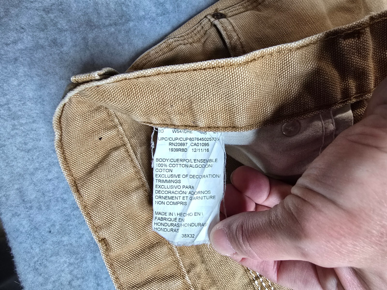 Vintage Dickies Carpenter Pants Tan Canvas Heavyweight Workwear Mens Size 38×30