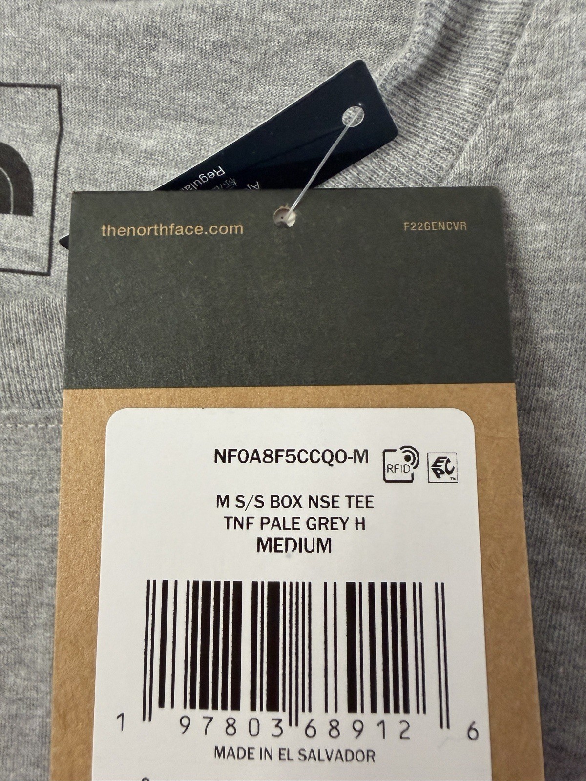 The North Face Men’s Short Sleeve Core Celebration Box NSE Tee Gray Size M NWT
