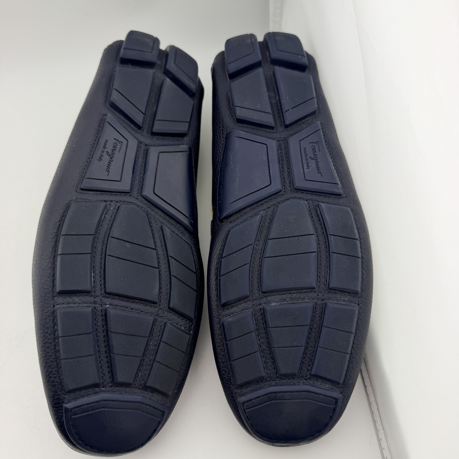 Salvatore Ferragamo Men’s Navy Blue Gancini Driving Loafers US 10.5 E Made Italy