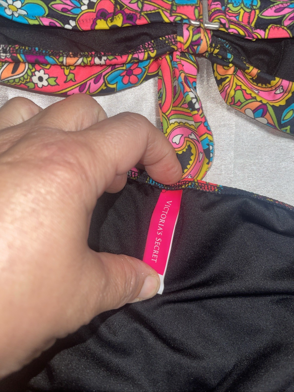 Victoria’s Secret Strapless Bikini Set Multicolor Paisley Size Large