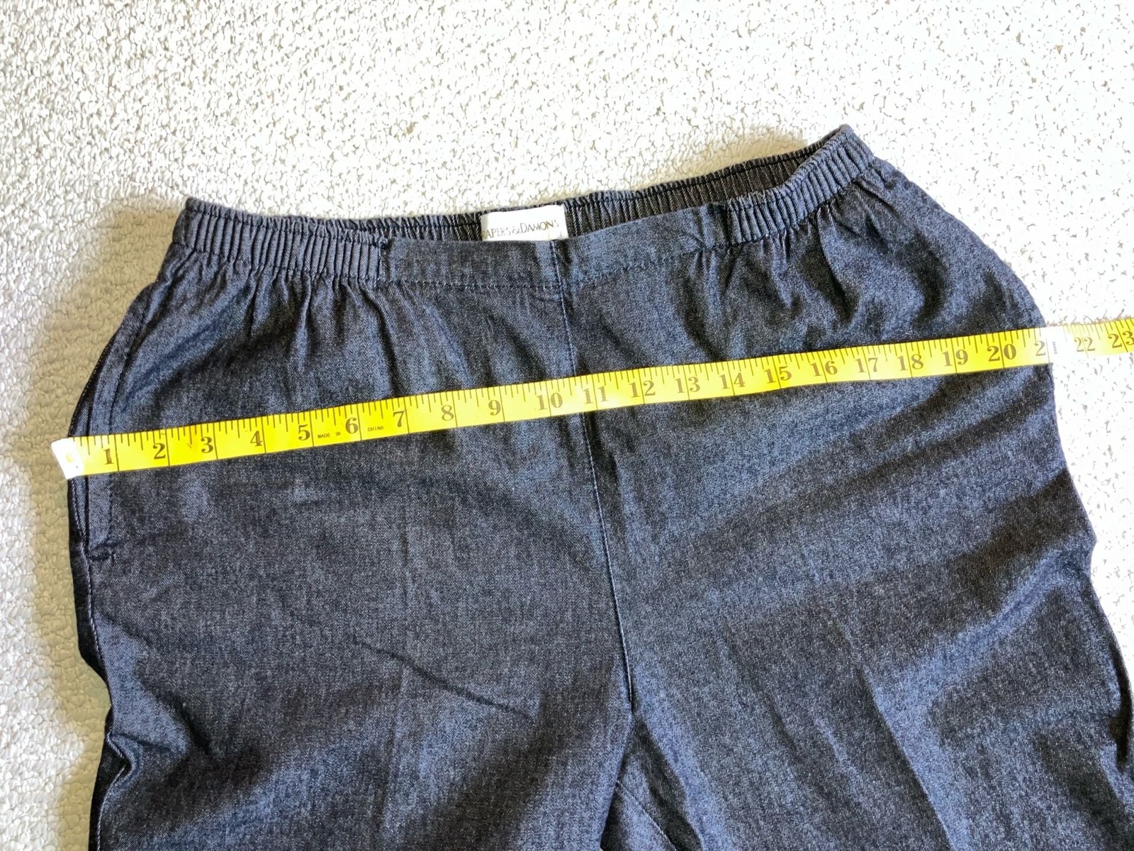 Draper’s & Damon’s Lightweight Black 100% Cotton Denim Pull-On Pants, Size M