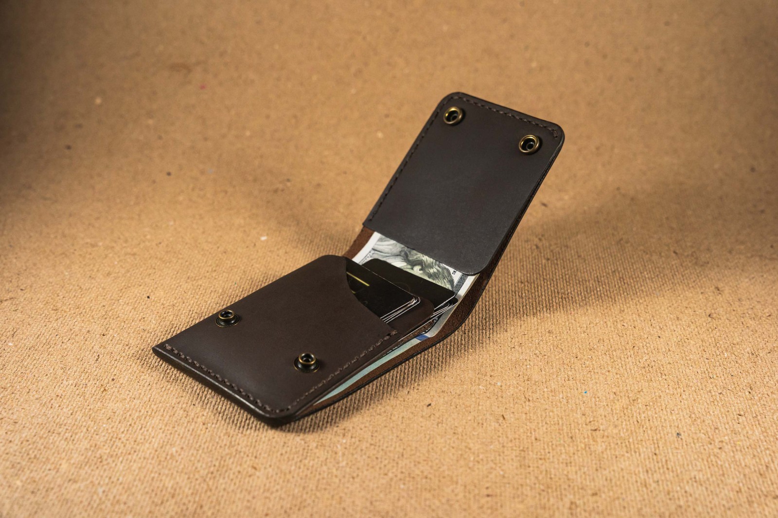 Leather Flap Wallet for Men Handmade Full Grain Classic Wallet Gift For Husband