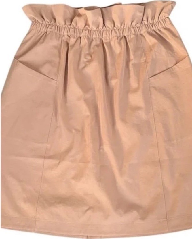 lululemon Beige High Rise Paperbag Elastic Waist Skirt w Pockets Size 10