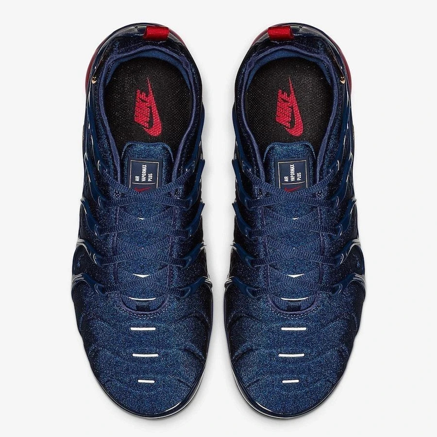 Nike Air VaporMax Plus Navy Gold Red Unisex Air Cushion Running Sneakers