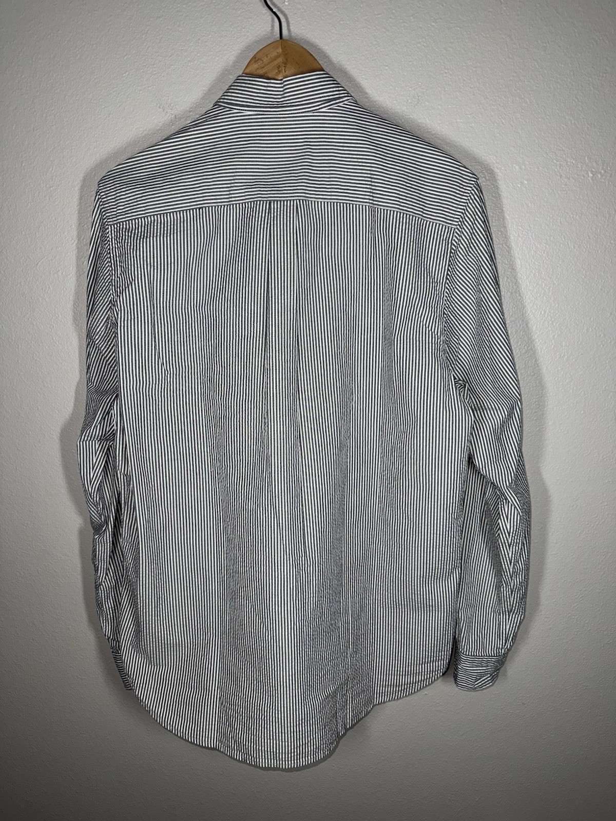 Norse Projects Thorsten Seersucker Shirt Mens Size M Navy Striped (NEW)