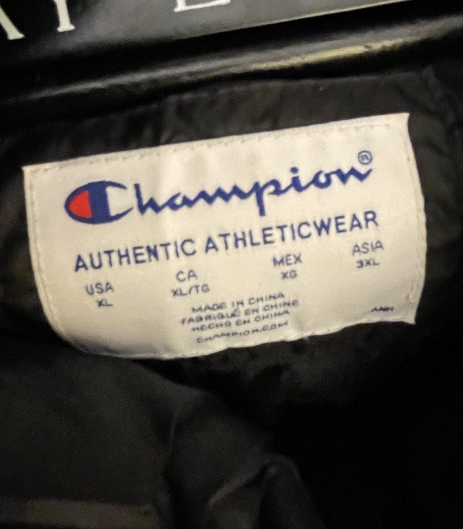 Champion Men’s Black Puffer Vest Full Zip Pockets Stand-Up Collar Size XL