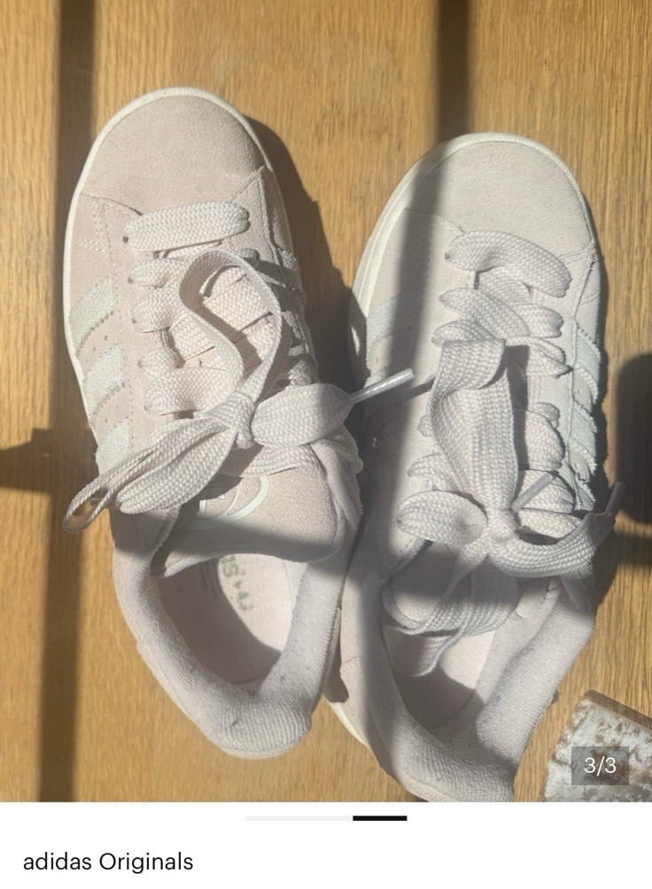 adidas Originals Campus 00s Women’s Suede Sneakers Pink/White Low Top EUC
