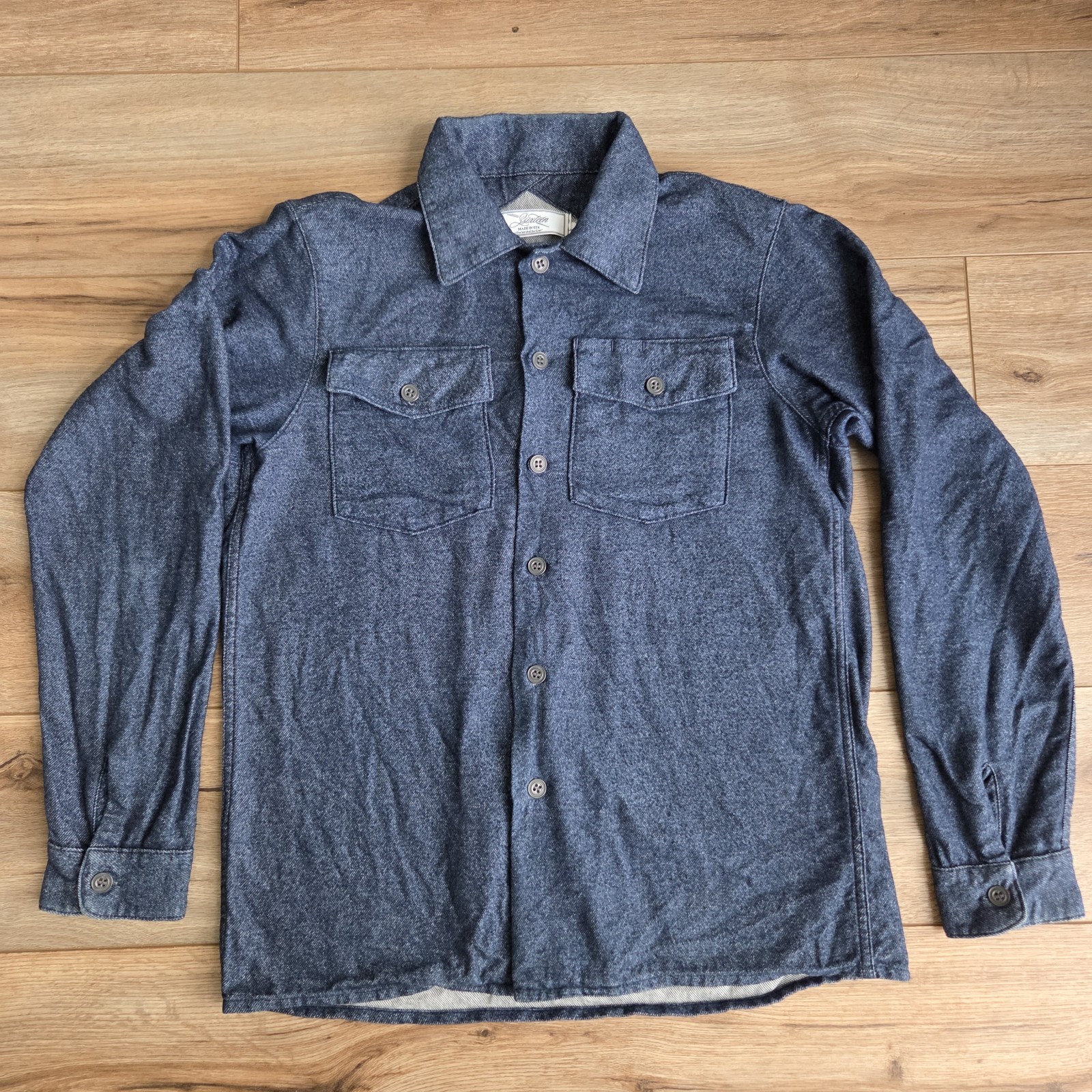 3Sixteen Cotton Button Up Navy Blue Men’s Size Medium Long Sleeve Shirt