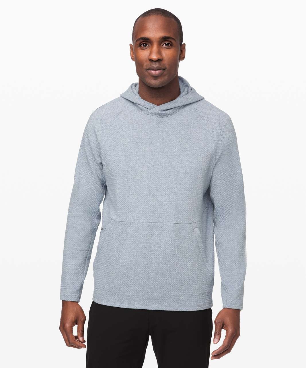 NWOT Lululemon Mens Gray At Ease Hoodie Textured Knit Zip Pockets Size Small