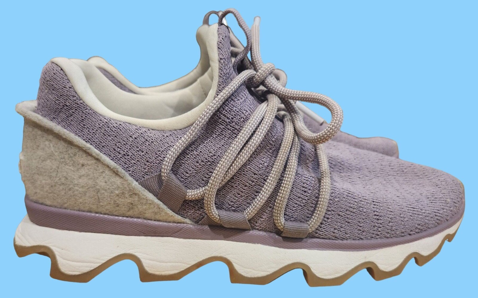 Sorel Kinetic Lace Purple Gray Knit Fabric Women’s Size 8.5 Shoes NL3227-574