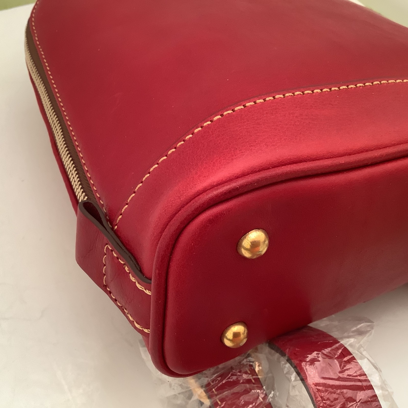 Dooney & Bourke Florentine Red Small Zip Pod Backpack New