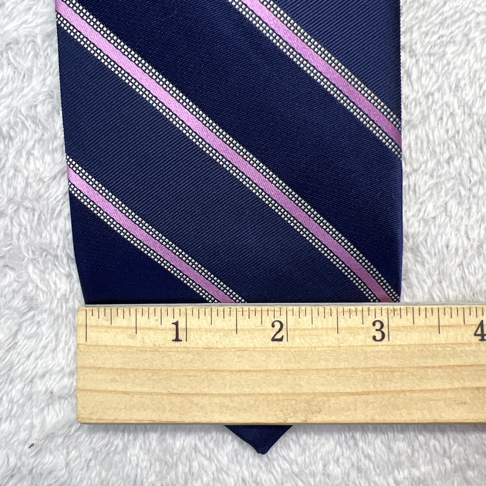 Brooks Brothers Blue Pink Stripe Mens Necktie 3.25×58” 100% Silk Made In USA
