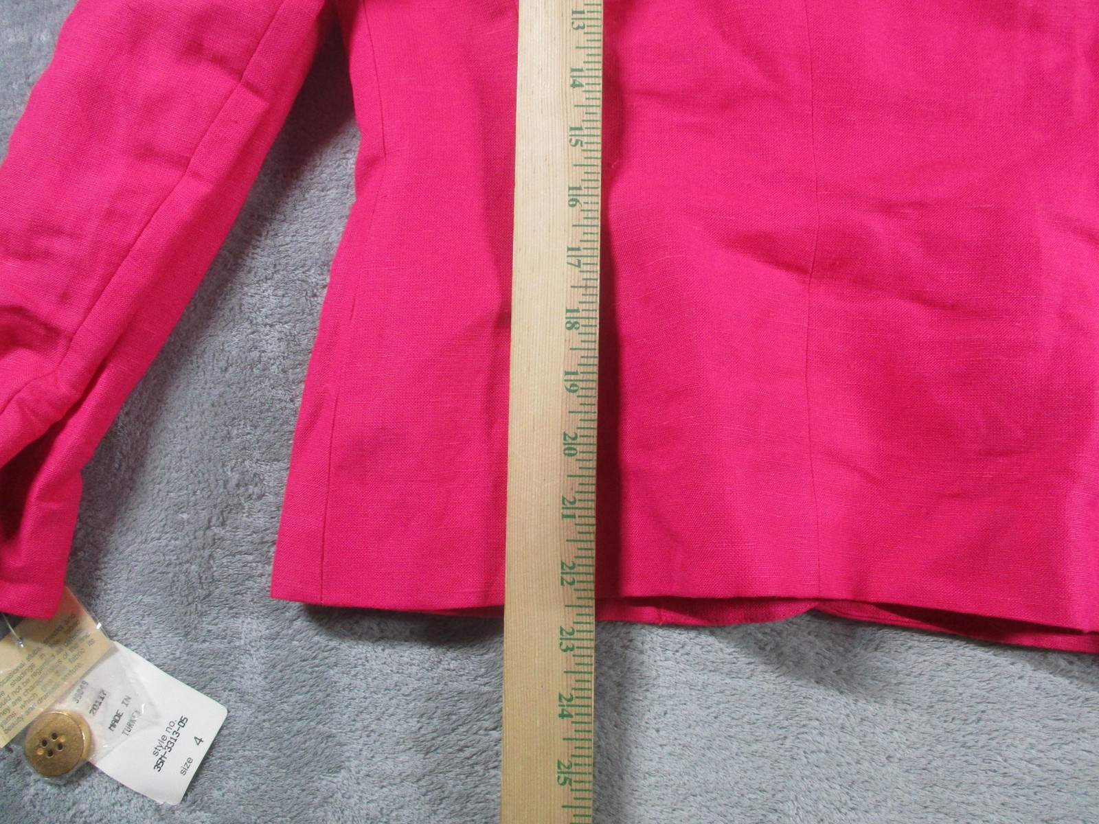 Harvé Benard Blazer Womens 4 Pink Linen Blend One Button Lined Tailored Jacket