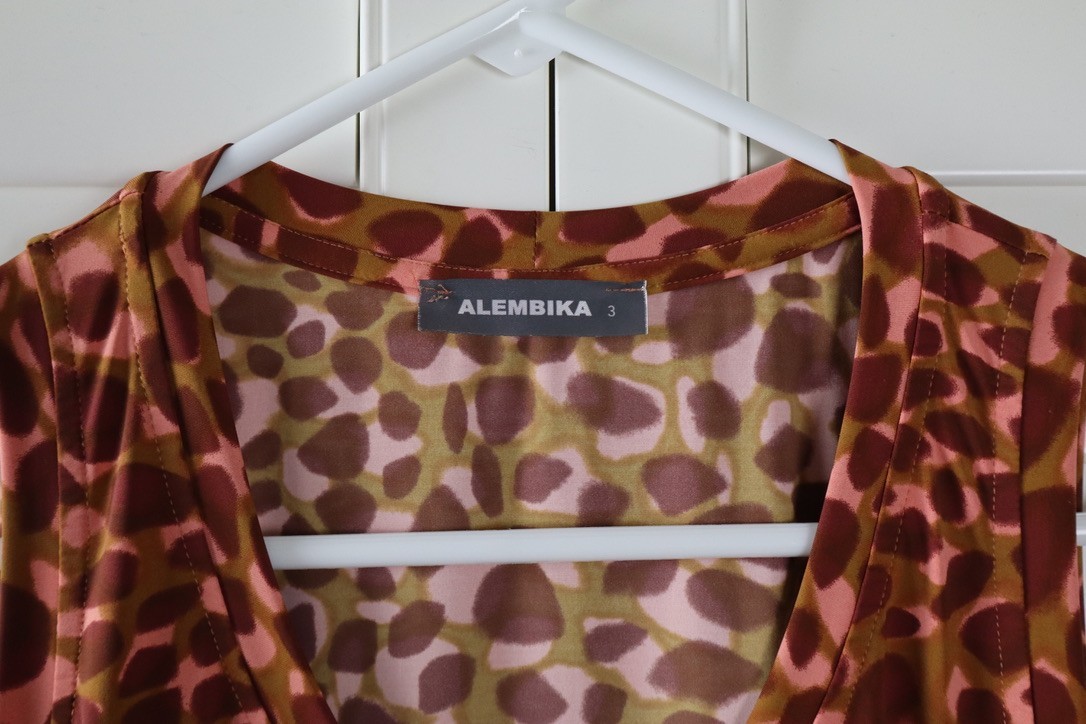 ALEMBIKA $235 Stretch Pebble Leopard Print Lantern Tank Dress Size 3 US 10 / 12