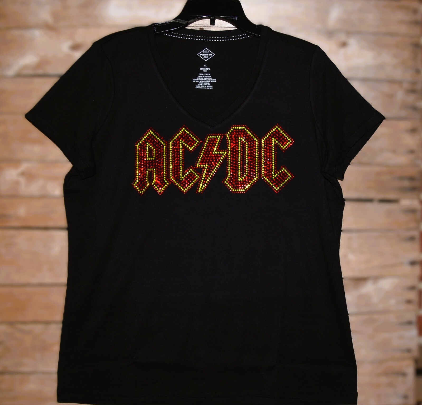 AC/DC rhinestone bling shirt or tank XS S M L XL XXL 1X 2X 3X 4X 5X