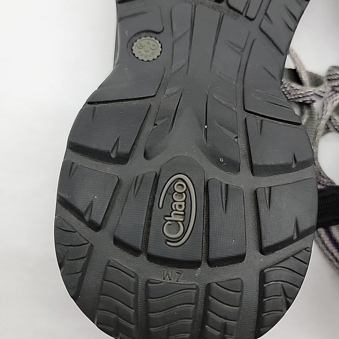 CHACO Women’s Size 7 Updraft EcoTread Outdoor Sandals Black Waves Double Strap