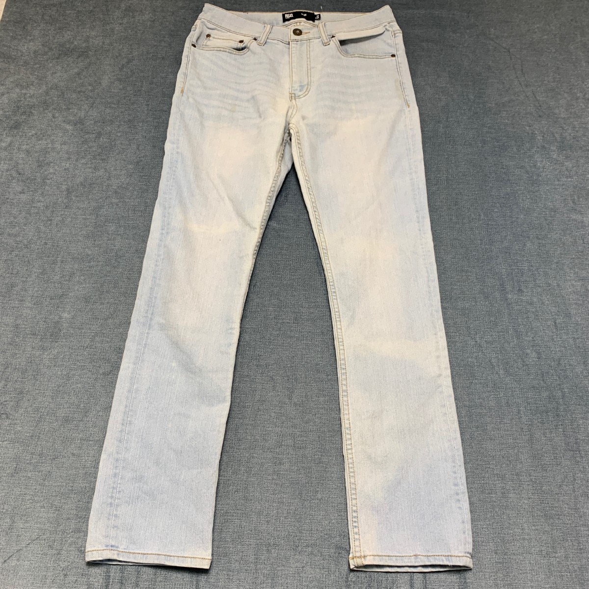 RSQ Jeans Mens 30×30 Blue Denim Cotton Stretch Mid Rise Slim Fit Straight Leg