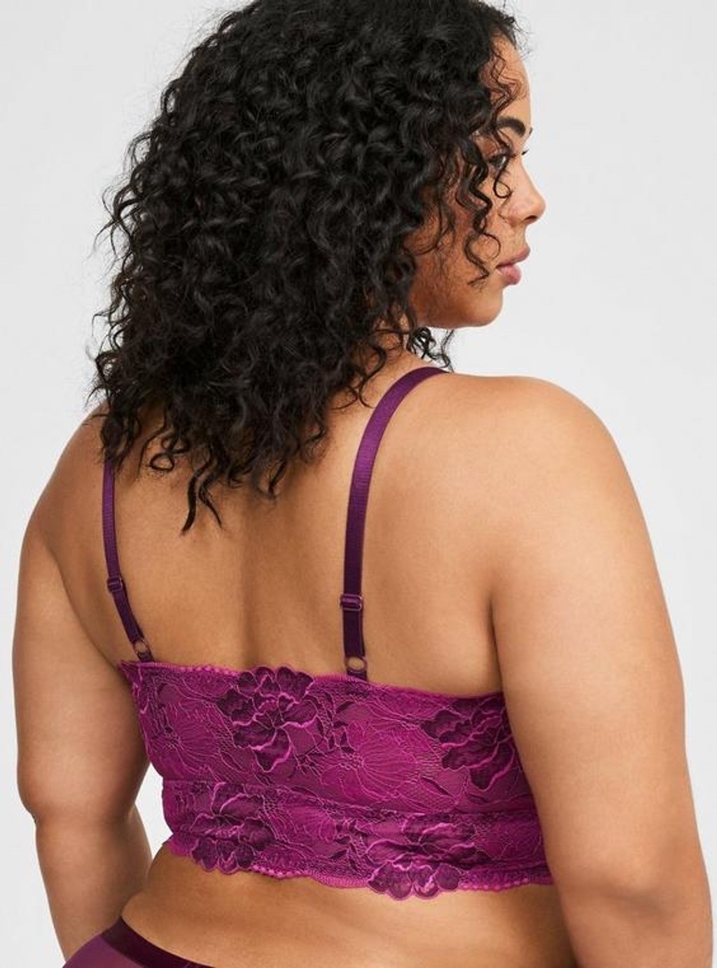 TORRID Unlined Cross Dye Lace Longline Bralette Size Torrid 2 (18/20) BerryBlend