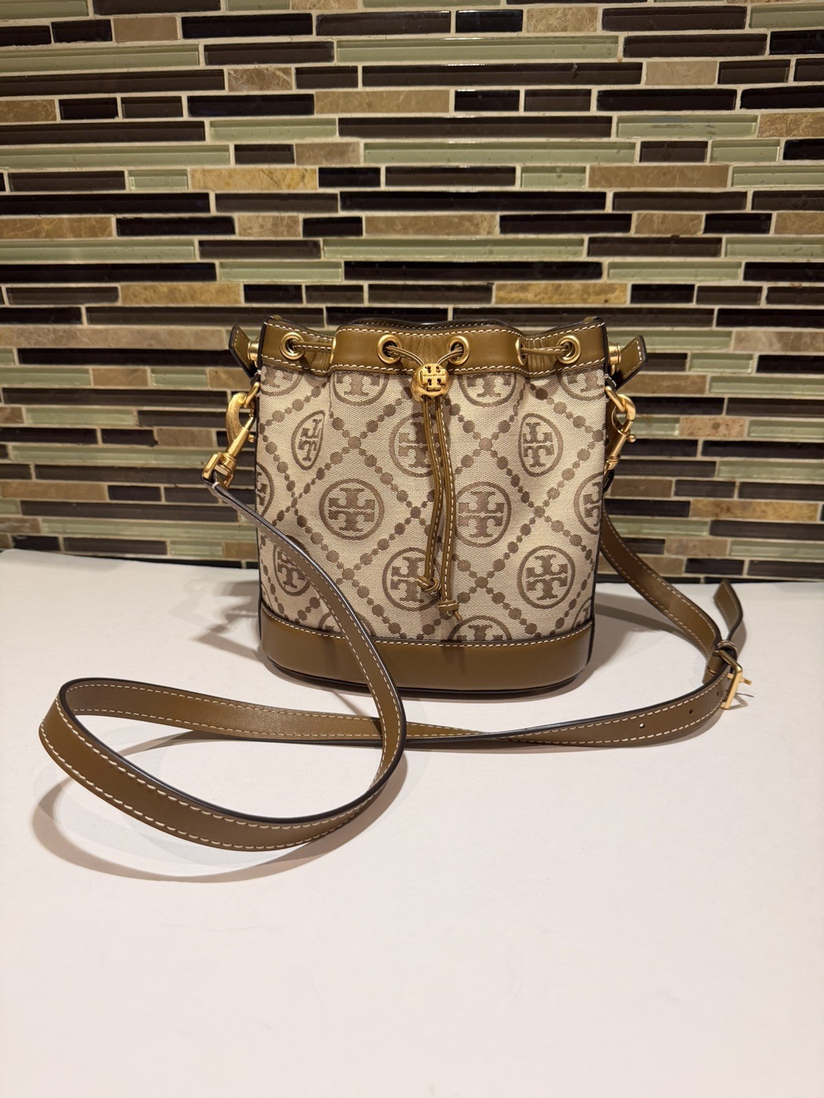 Tory Burch T Monogram Jacquard Bucket Bag