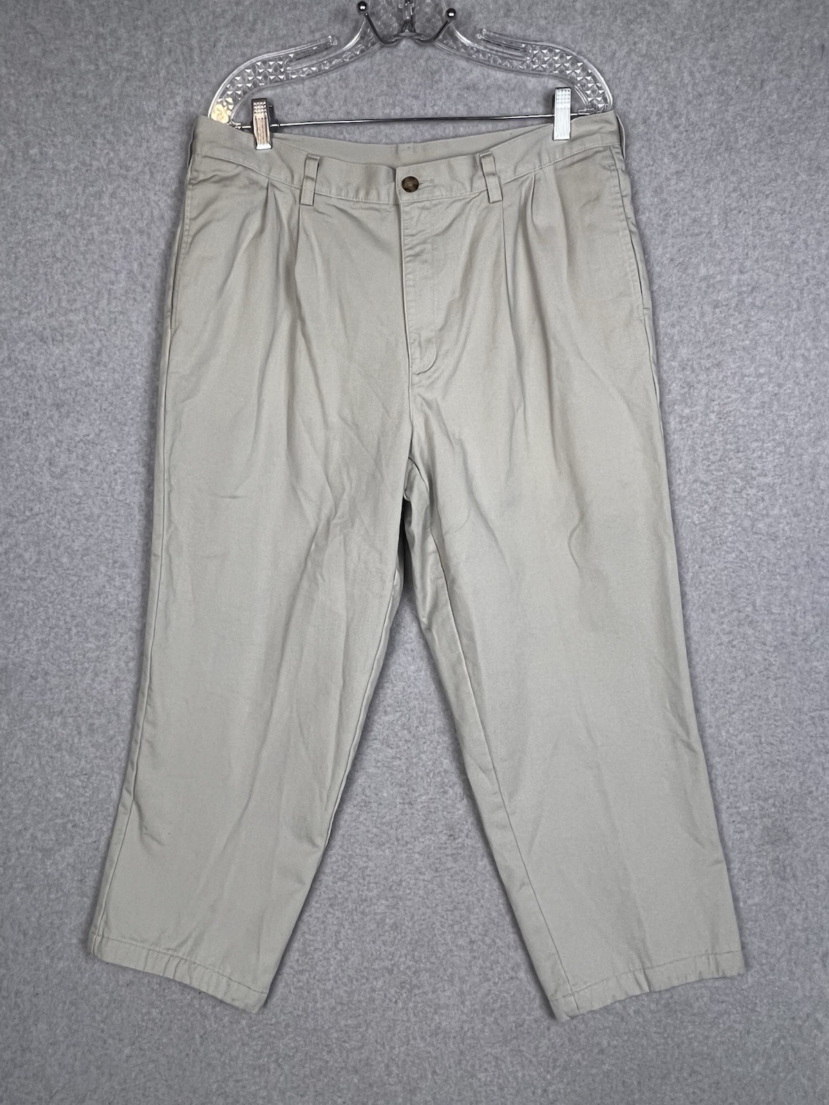 L. L. Bean Flannel Lined Khaki Pants Mens36X29 Beige Natural Fit Chino 0Ak19
