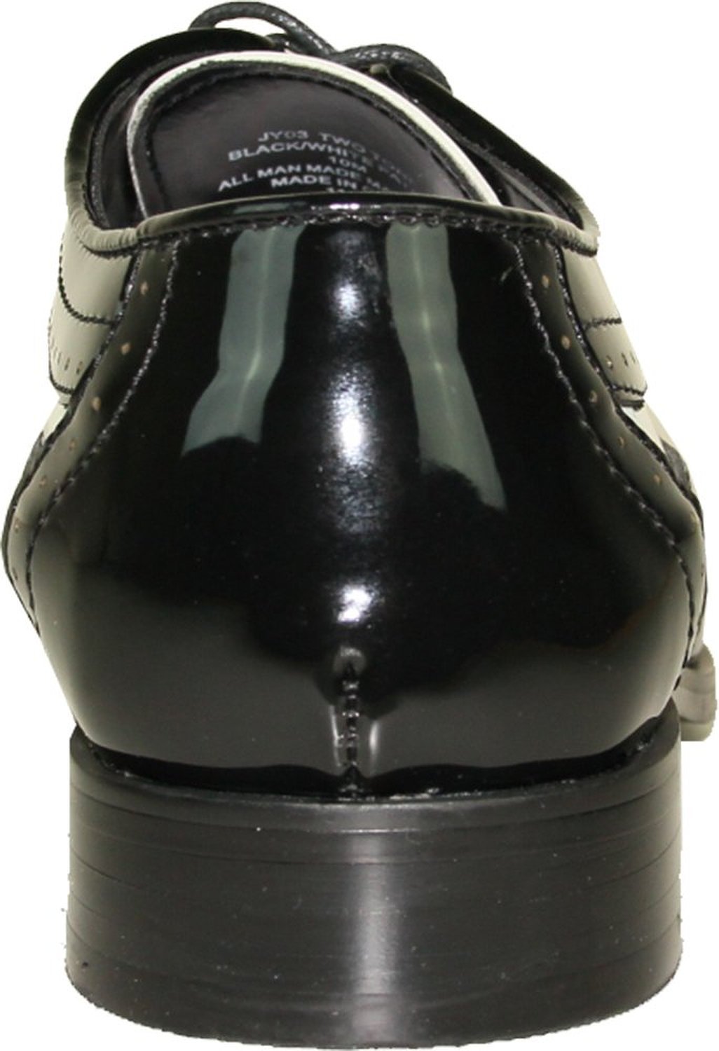 Jean Yves jy03 Wing Tip Two Tone Black & White Tuxedo Dress Shoes
