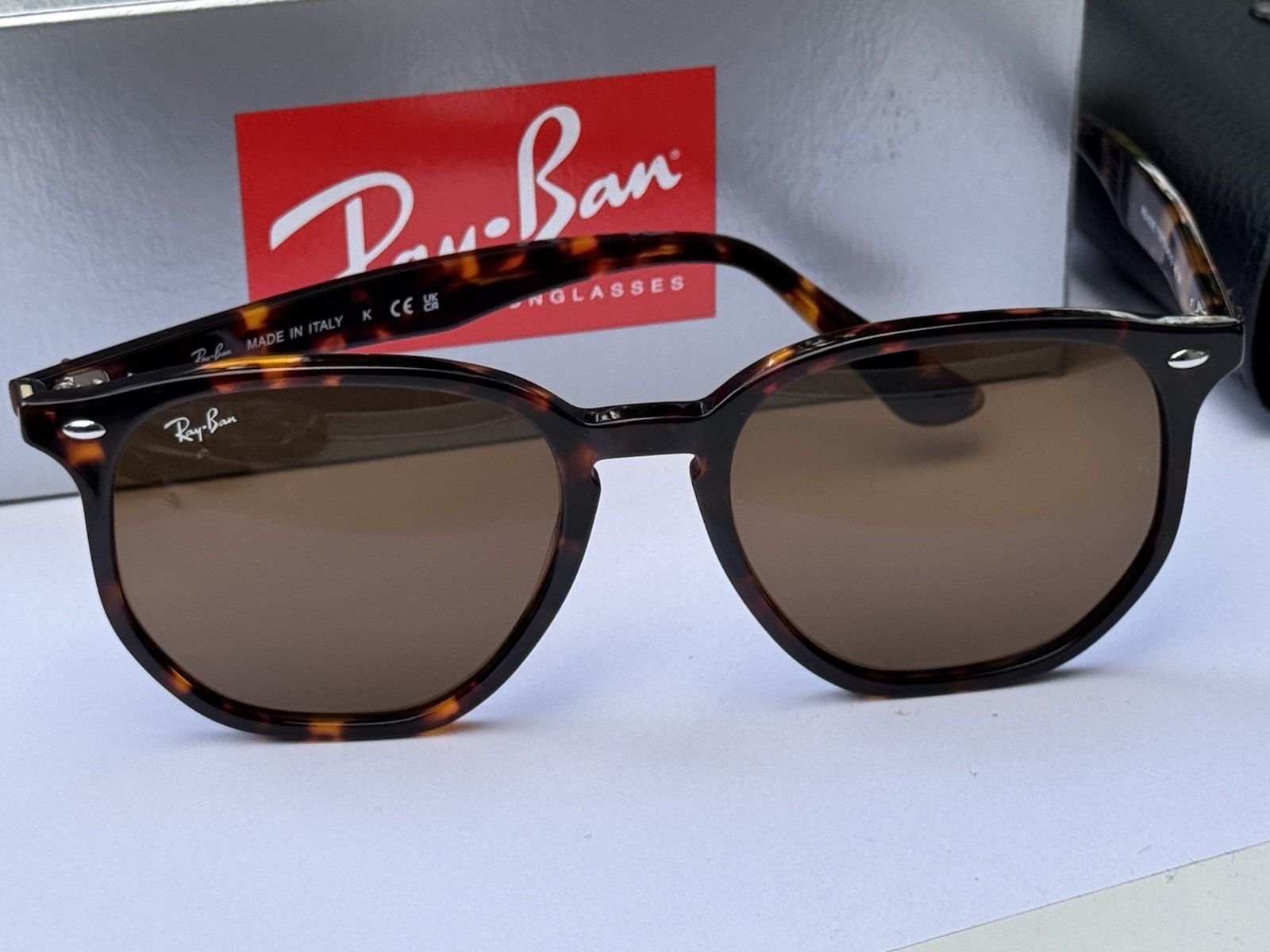 NEW Ray-Ban RB4306 710/73 Polished Light Havana/B-15 Brown Sunglasses 54mm