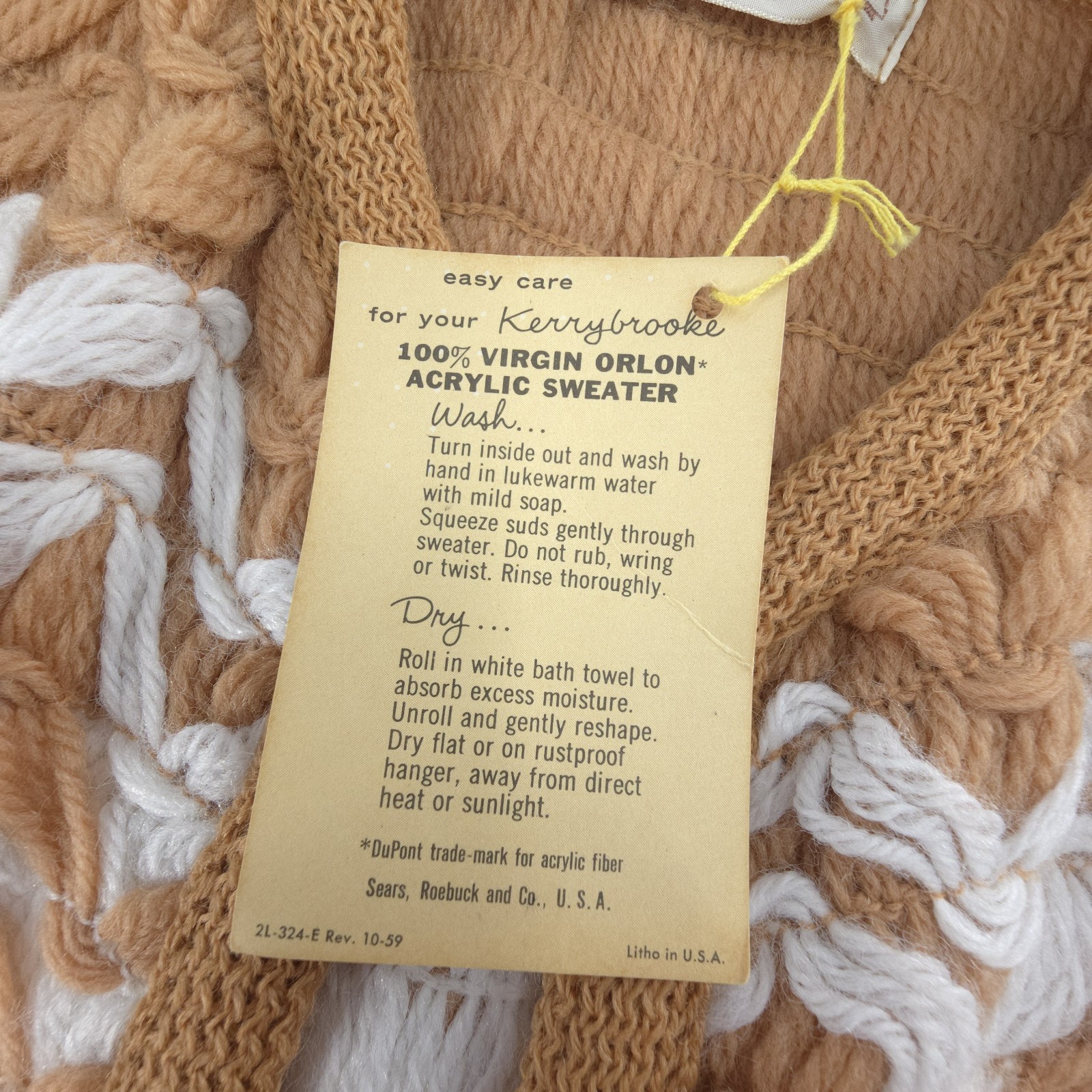 Vintage Kerrybrooke Sears Roebuck Knit Sweater S Acrylic Retro Classic 60s