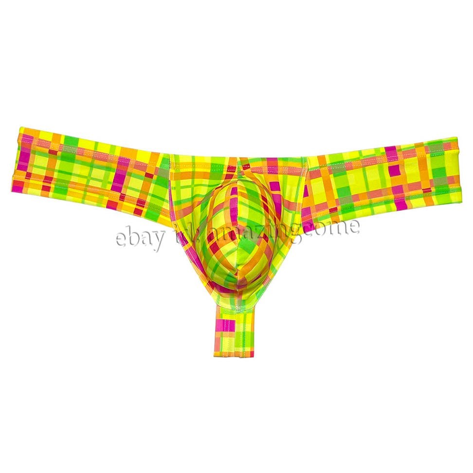 Men’s Printed Ultra Cheeky Brazilian Bikini Underwear Contour Pouch Boxer Briefs