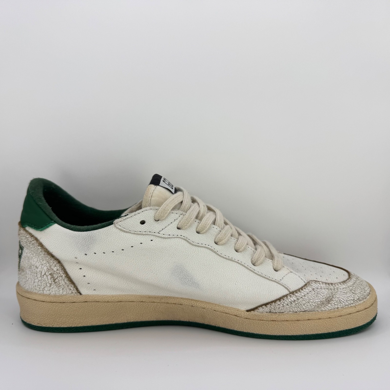Golden Goose Ball Star White and Green Sneaker Size 41