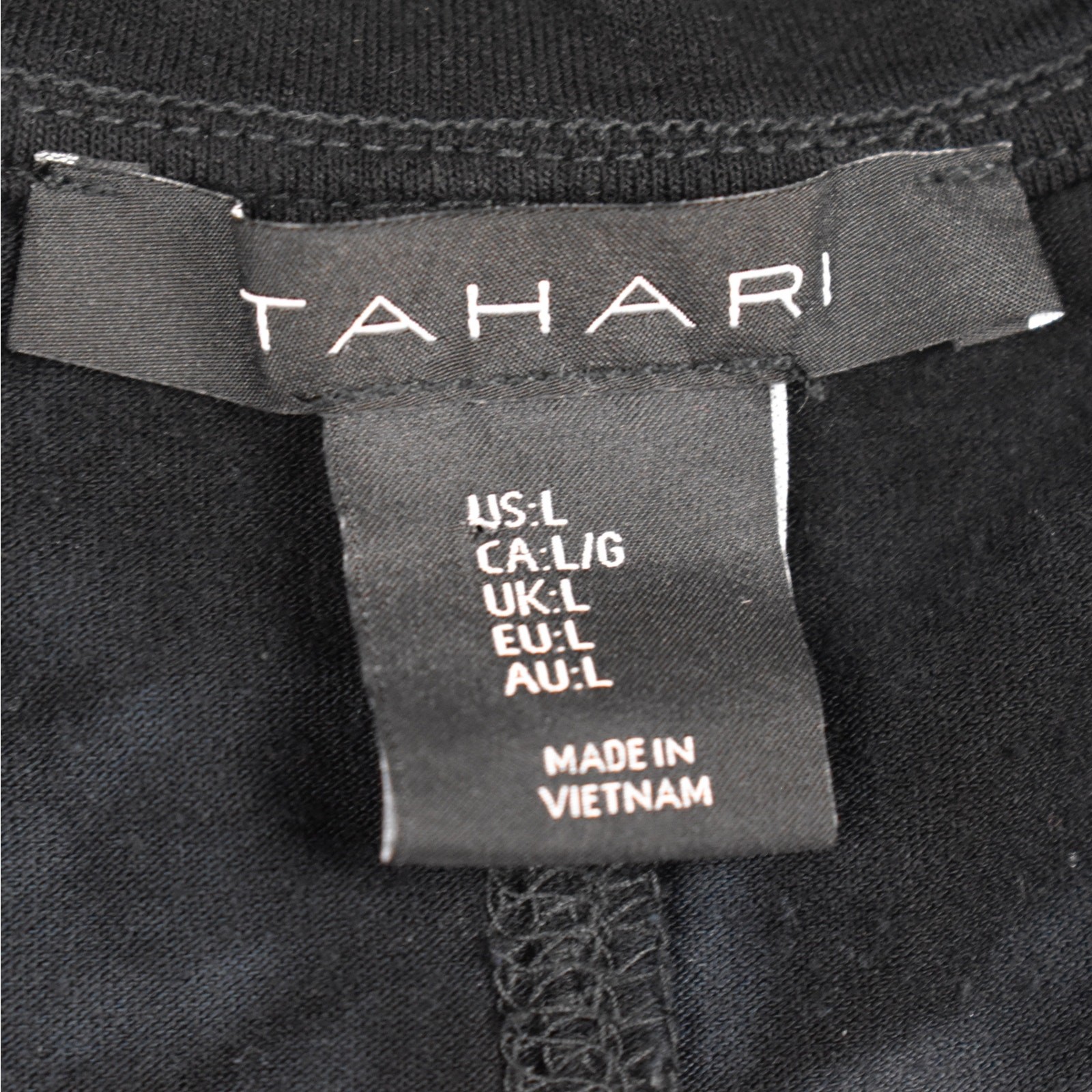 Tahari Top Women’s Large Black Gray Tie Dye Dolman Batwing Sleeve Knit Blouse L