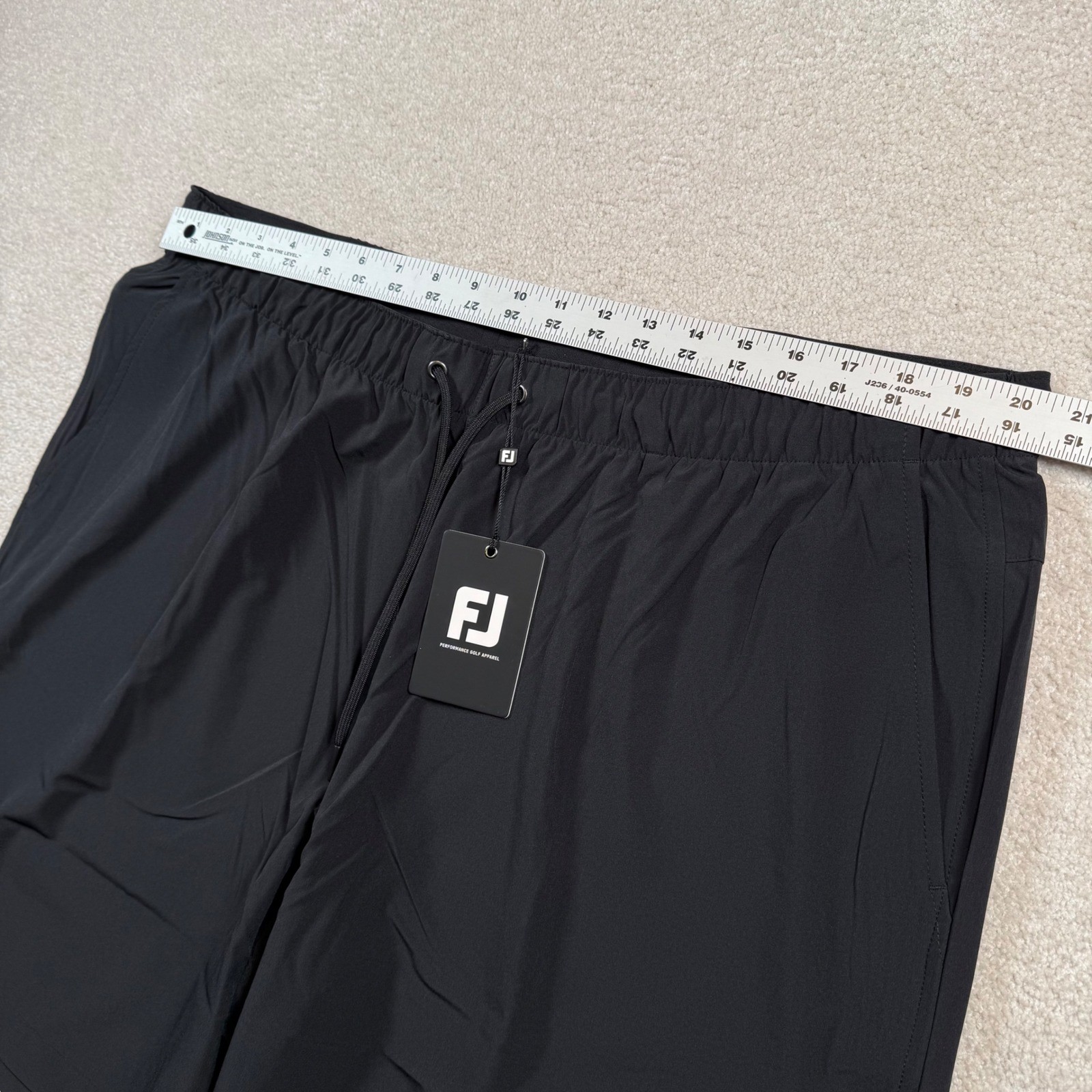 NEW FootJoy Workout Shorts Mens 2XL Black Moisture Wicking Performance Athletic
