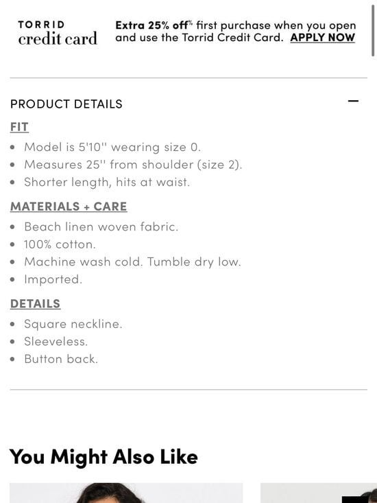 torrid Blue & White Striped Square Neck Tank
