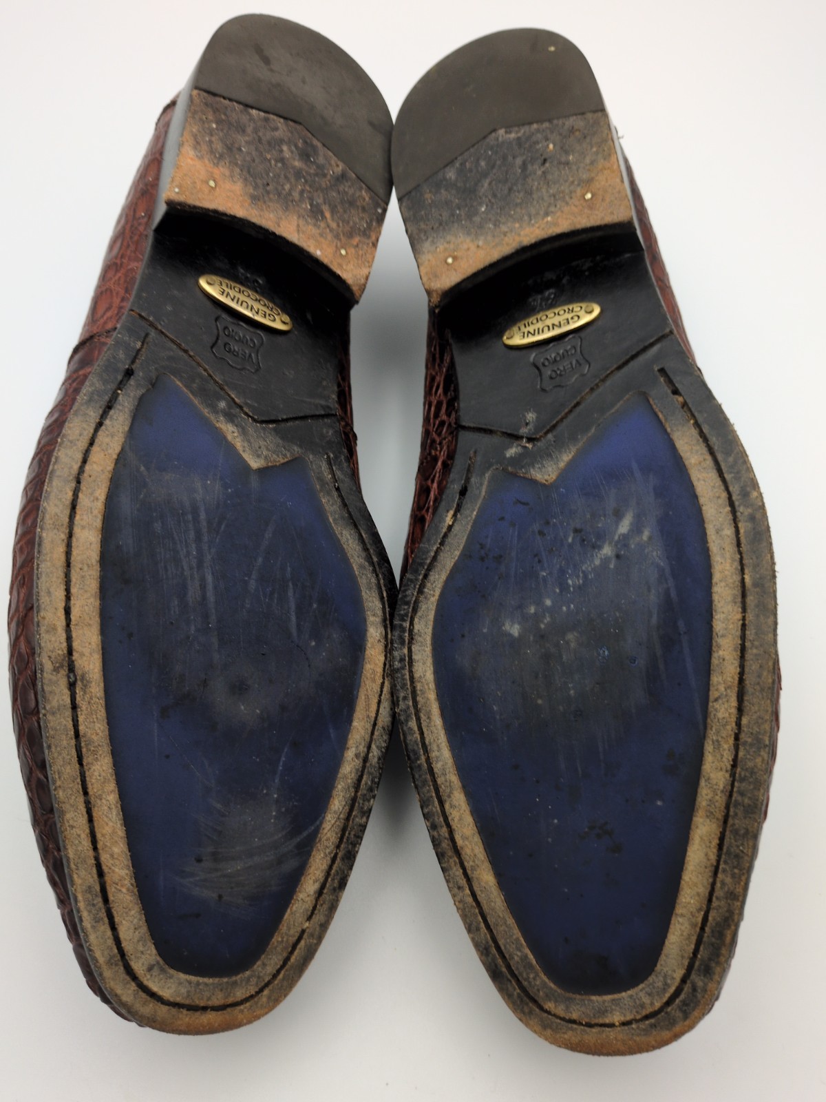Genuine Crocodile Leather Loafers From Belvedere Studios Size 8.5 Mens. Used.