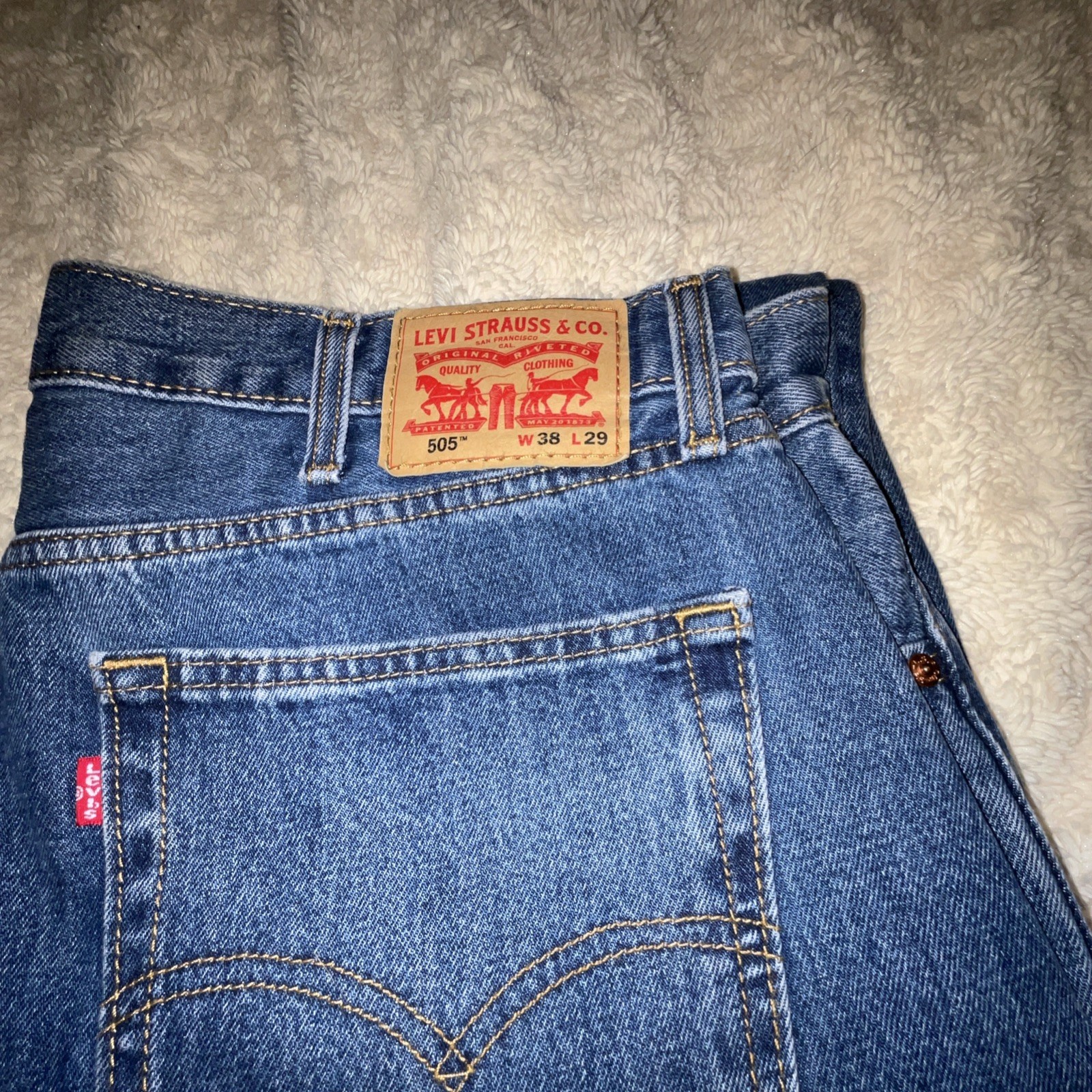 Levi Strauss & Co. Blue Denim Straight Jeans Men’s Regular Fit Levi’s 505 Series