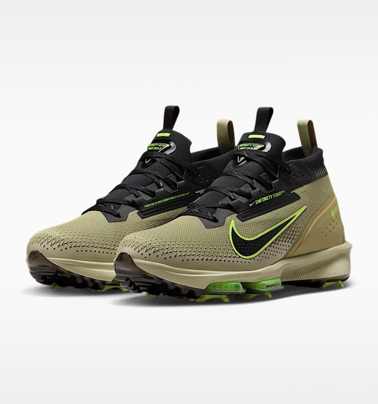Nike Infinity Tour Next% 2 GTX Dusty Olive Black Volt FV4897 300 Men’s Size 8