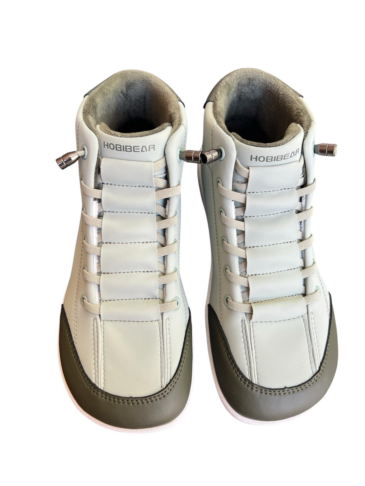 HOBIBEAR Barefoot Minimalist High Top Shoes Womens EU 38 Plush Lined Gray Green