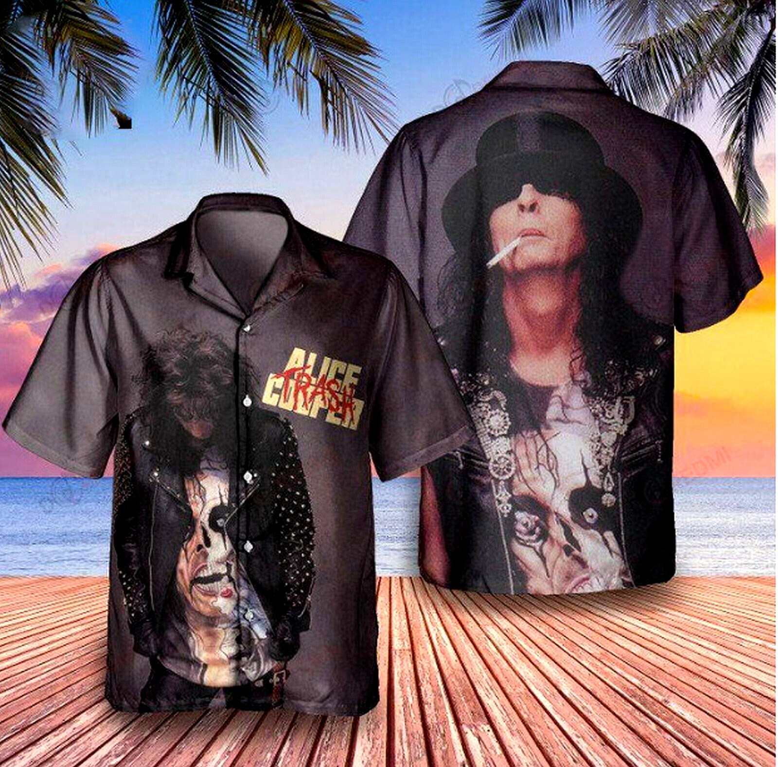 Alice Cooper Hawaiian shirtaloha aloha summer shirt 3d Size S 5XL