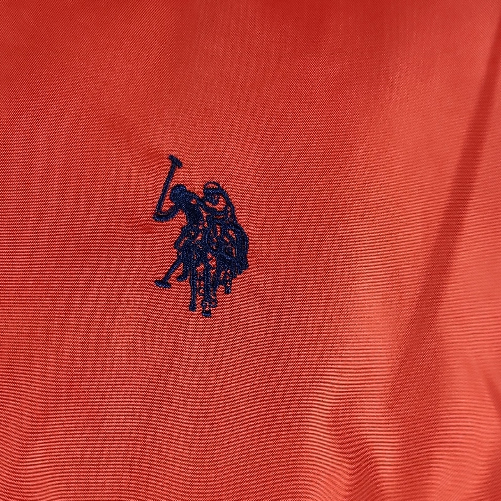 US Polo Assn. Men’s Puffer Vest, Red with Navy Blue Lining Zip Up Size XL