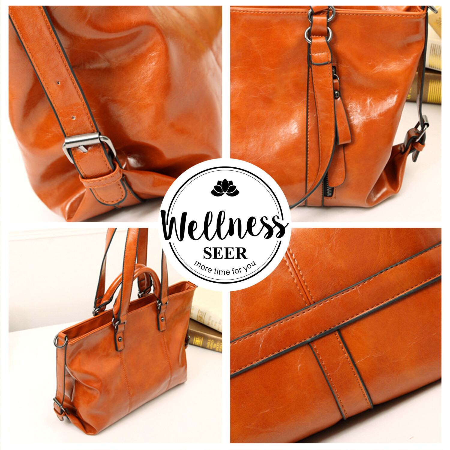 New Women Large PU Leather Tote Bag Commute Handbag Shoulder Satchel Bag Elegant