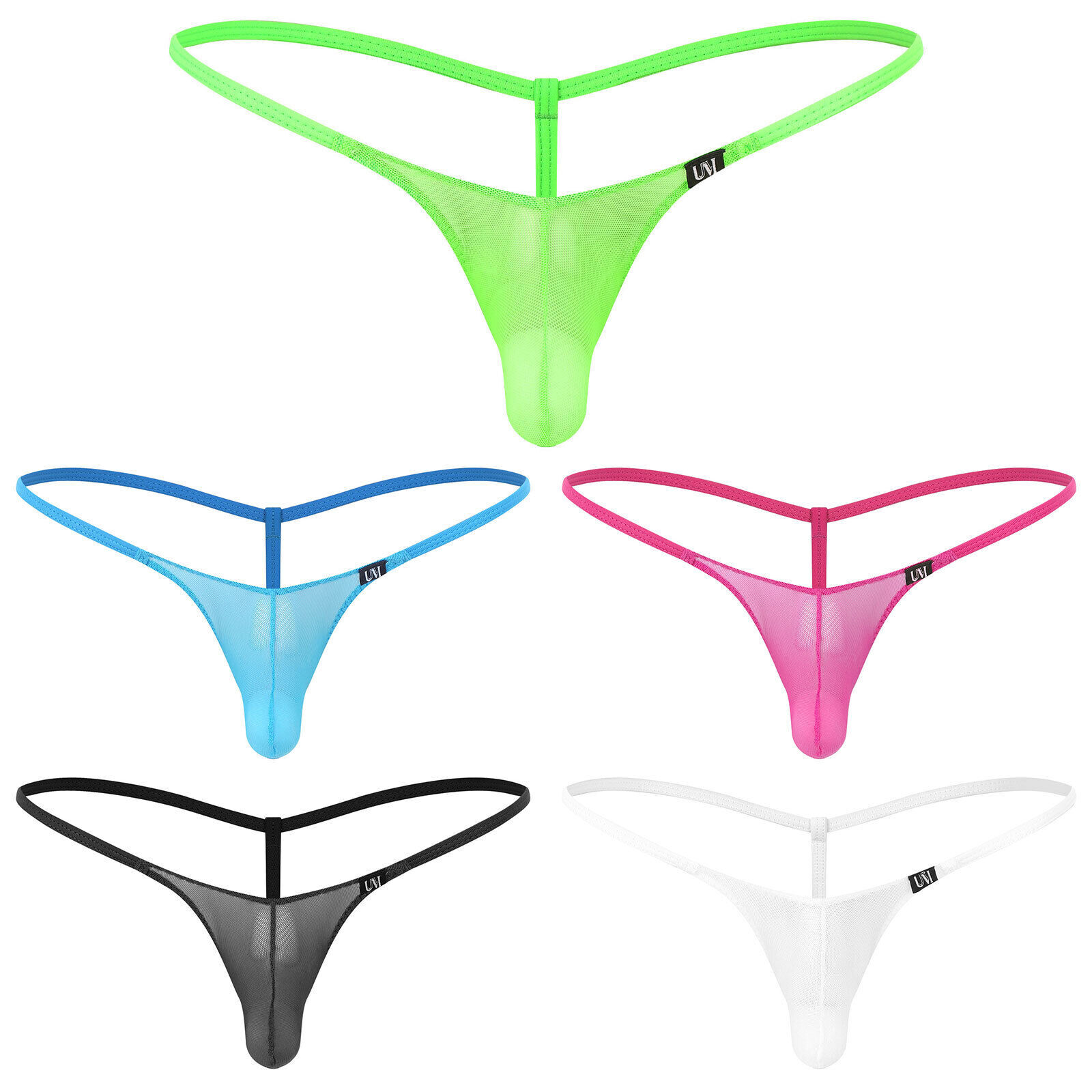 Mens See Through Mini Thong Bulge Pouch T-Back G-string Low Rise Micro Underwear