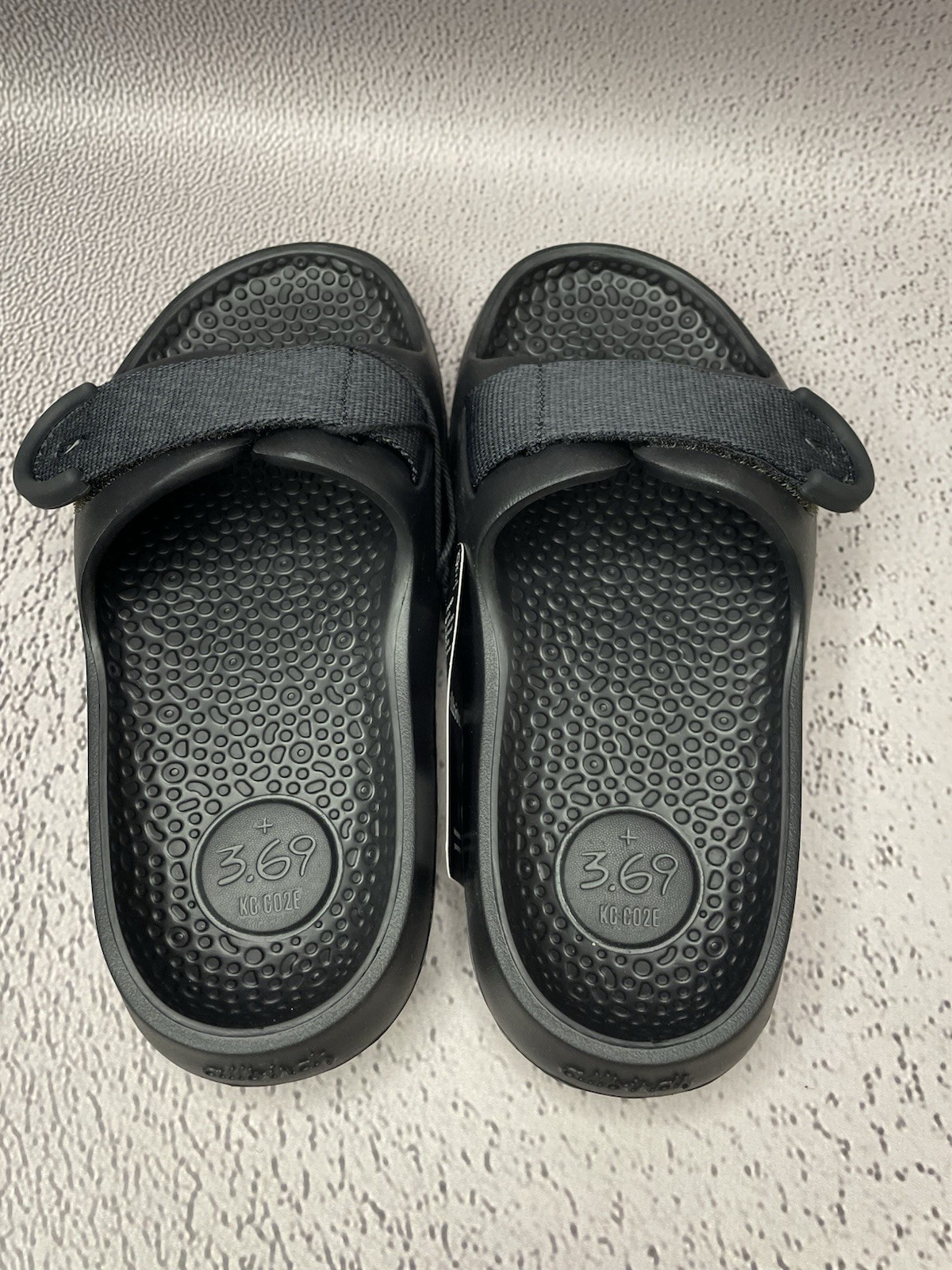 Allbirds Unisex Sugar Sliders Slide Sandals Black Eco Friendly Size W 7 M 5