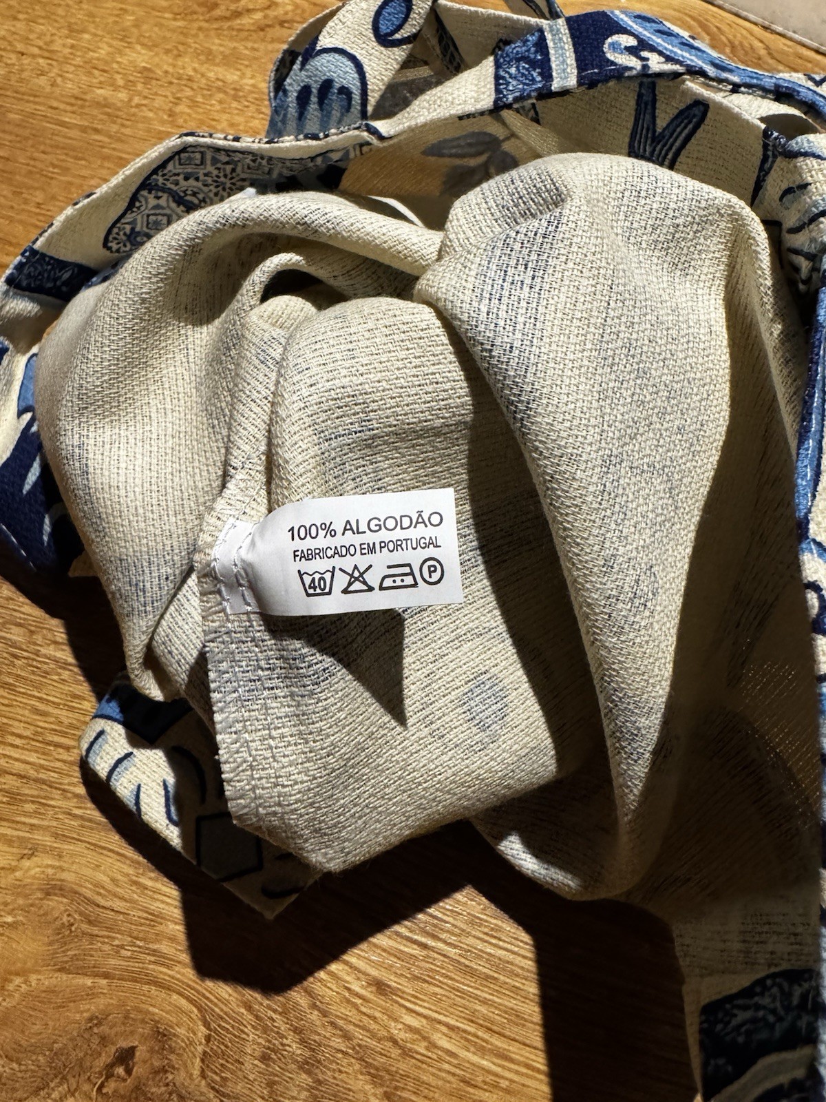 Made In Portugal Blue White Portuguese Tiles Azulejos Sardines Cotton Tote Bag