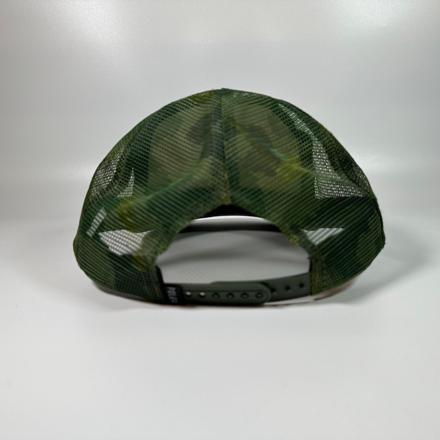 Poler Camp Vibes Camo Trucker Hat Snapback Mesh Cap Green Camouflage
